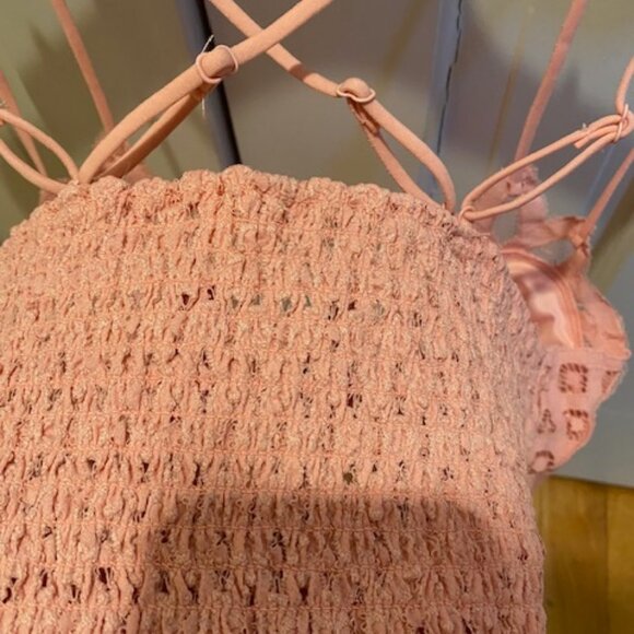 NWT Pink Lace Bralette Crop Top Festival XL - Picture 3 of 3